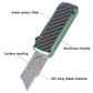 Aluminum Alloy Utility Knife With Carbon Fiber Inlay Green Handle Includes 5 SK5 Blades