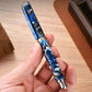 Blue Resin Titanium Alloy Multifunctional Tactical Pen, Portable EDC Massage Signature Pen