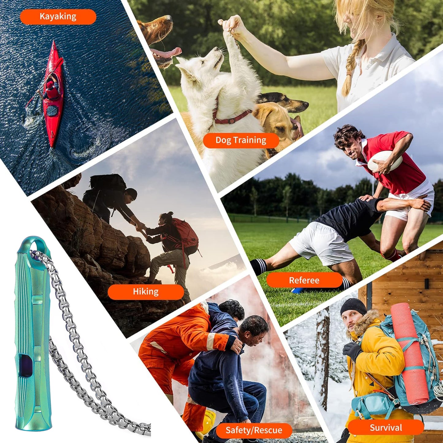 Emergency Whistle Titanium Whistle Outdoor survival whistle Green