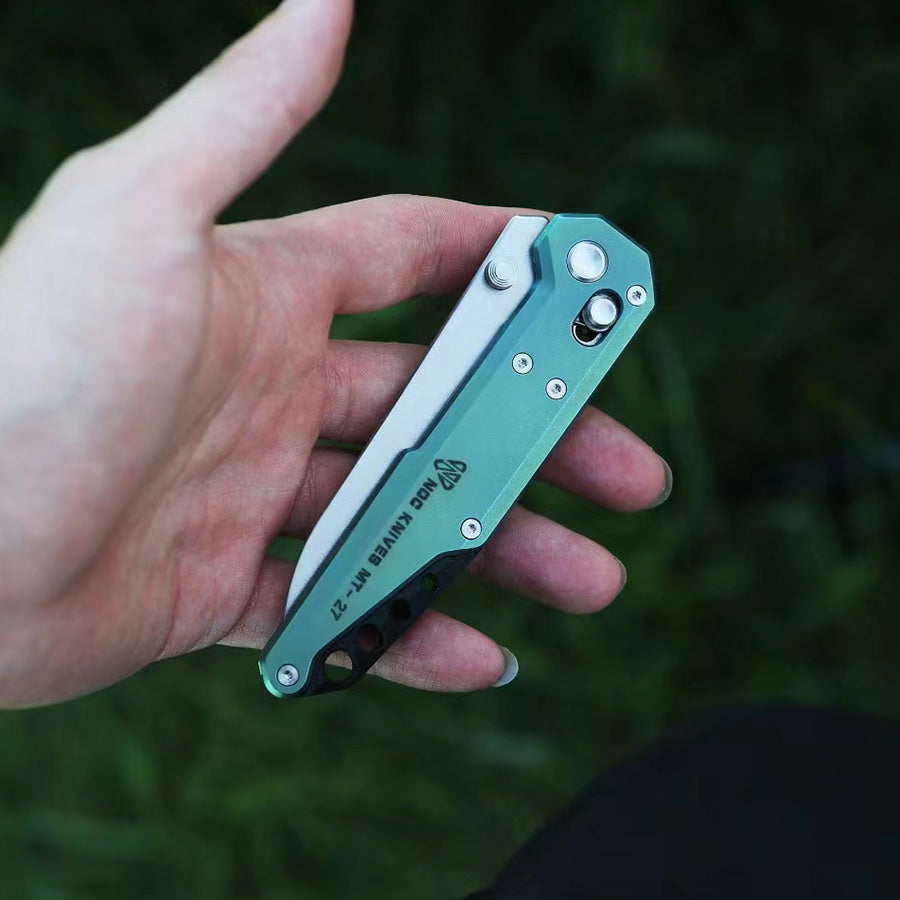 NOC KNIFE Folding Knife  MT-27 Blade M390 Steel Pocket Knife Green