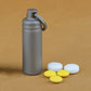 Pure Titanium Small Pill Box With Key Ring, Suitable For Outdoor Travel