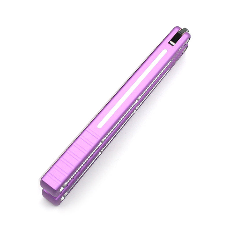 Aviation Aluminum 440 Blade Fancy Butterfly Practice Knife Purple SF251