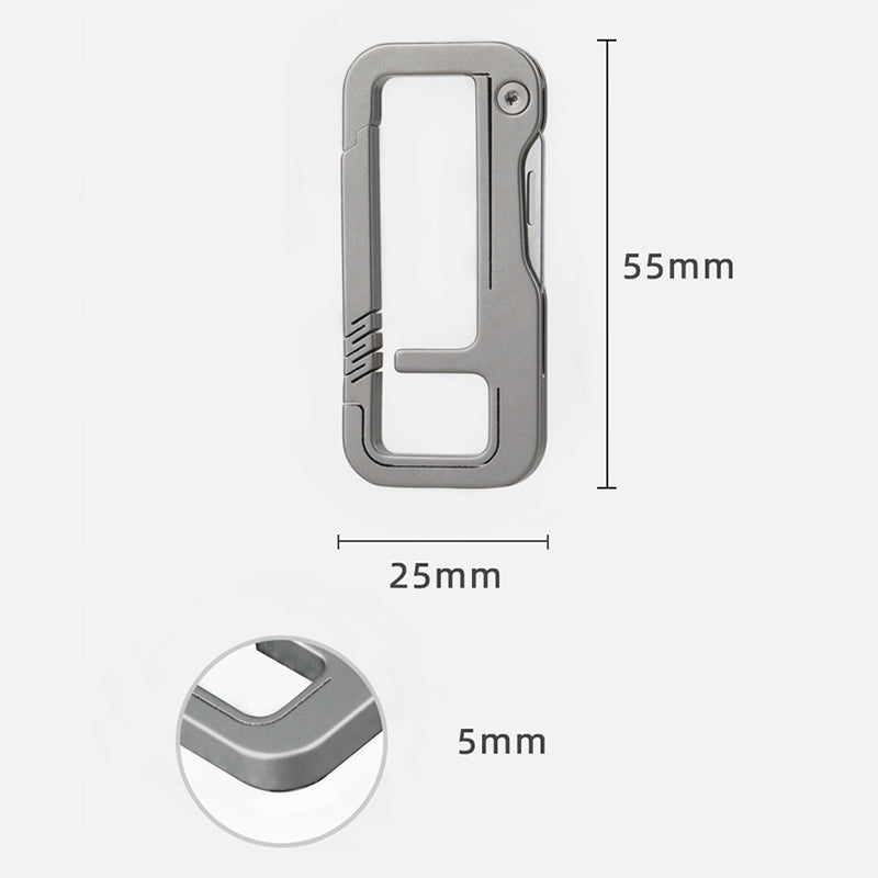 Titanium Alloy Keychain with Knife, EDC Tool, Suitable for Carabiner and Car Keychain Use