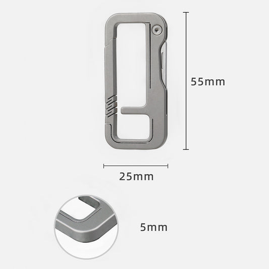 Titanium Alloy Keychain with Knife, EDC Tool, Suitable for Carabiner and Car Keychain Use