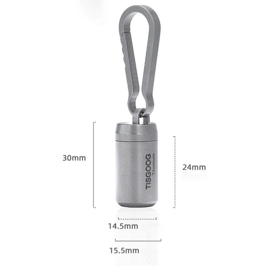 Pure Titanium Medicine Box Keychain Pendant Set, Suitable For Outdoor Carrying