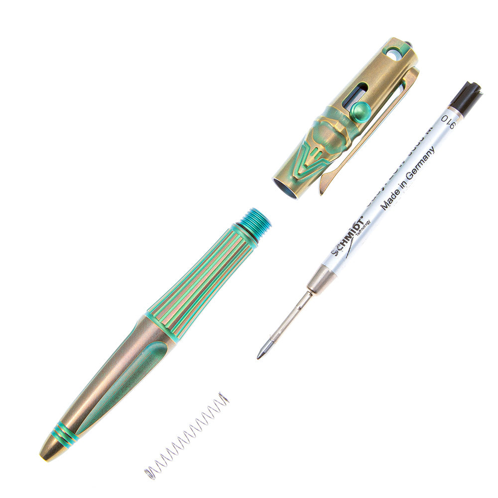 Rikeknife Tactical Pen Bolt Action Pen Titanium Pen TP02 Green gold