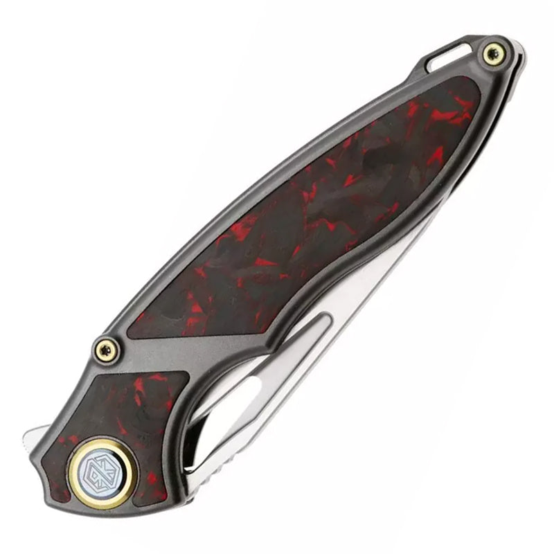 Rike Knife 1902s Small Folding Knife M390 Blade Material Red Carbon Fiber Titanium Alloy Handle
