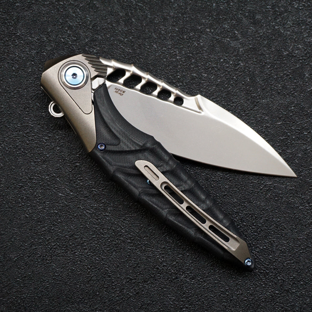 Rike Knife Folding knife Thor7 Pocket Knife Titanium/G-10 Black