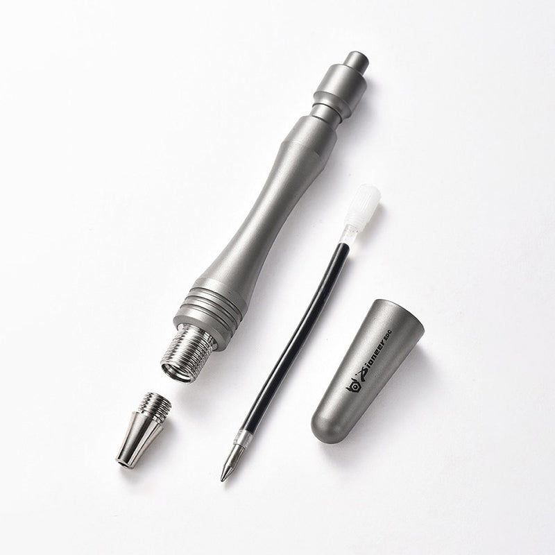 Mini titanium alloy ballpoint pen can be extended, the pen body can be used as a massage stick, suitable for outdoor EDC