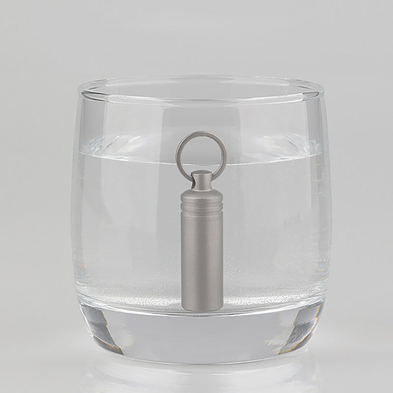 Pure Titanium Small Pill Box With Key Ring, Suitable For Outdoor Travel