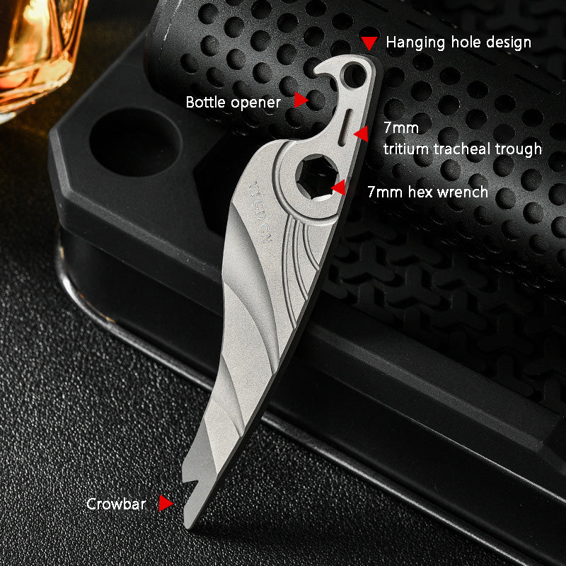 Titanium Alloy Multifunctional Crowbar EDC Tool Bottle Opener Emergency Tool