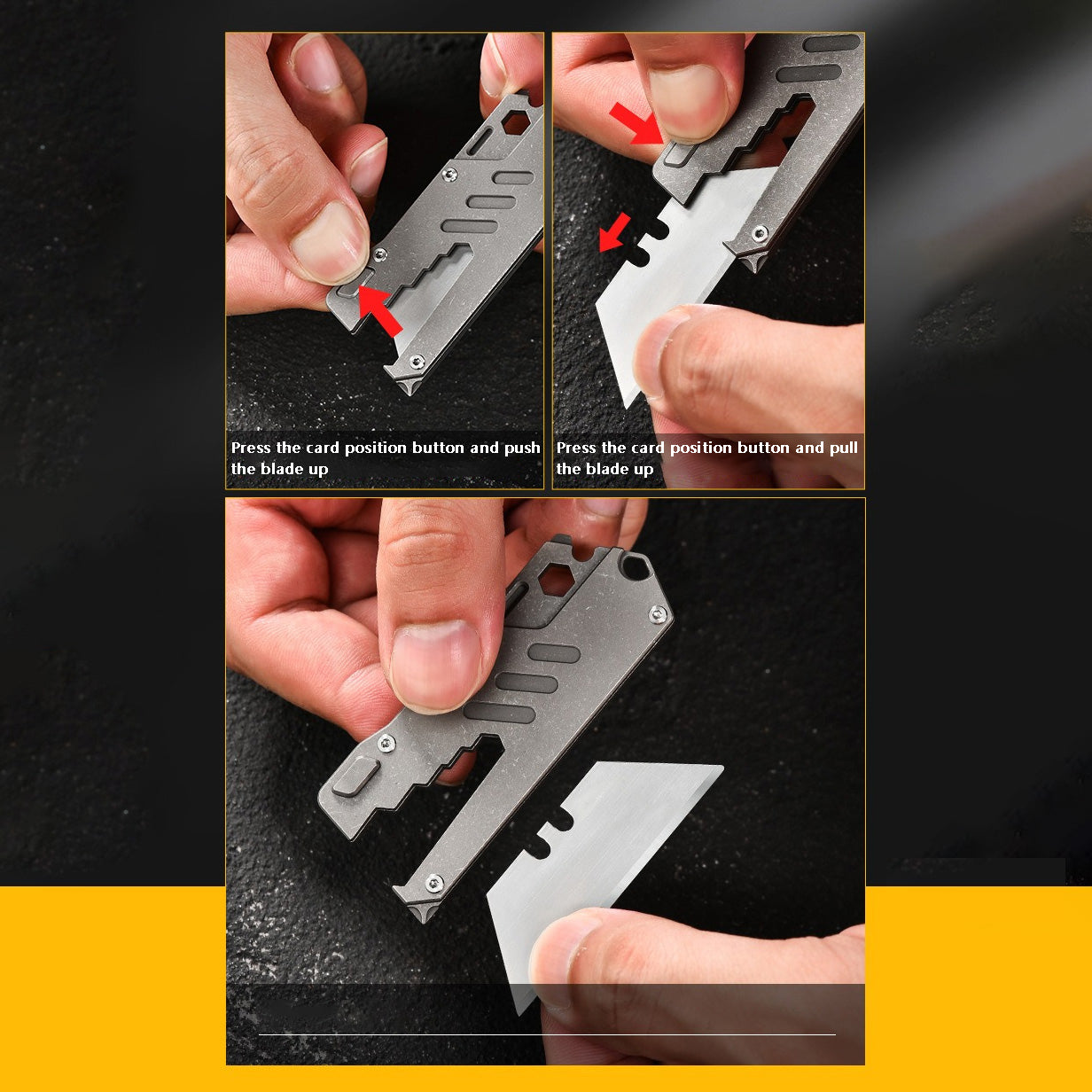 Titanium Alloy Multifunctional EDC Utility Knife – Replaceable Blade, Bottle Cap Opener & Gadget Repair Tool