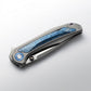 Titanium Lightning Pattern Handle Folding Knife D2 Steel Blade
