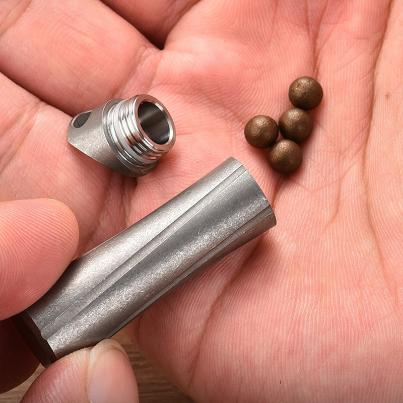 Titanium Alloy Mini Waterproof Medicine Box Moisture-Proof Sealed Cabin Outdoor Portable Storage Medicine Box EDC Portable Storage Bottle