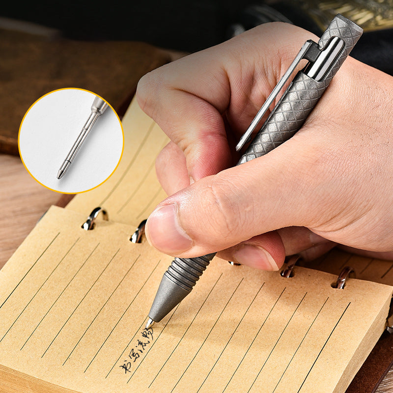 Titanium Alloy Non‑Slip Outdoor EDC Tactical Pen, Gray