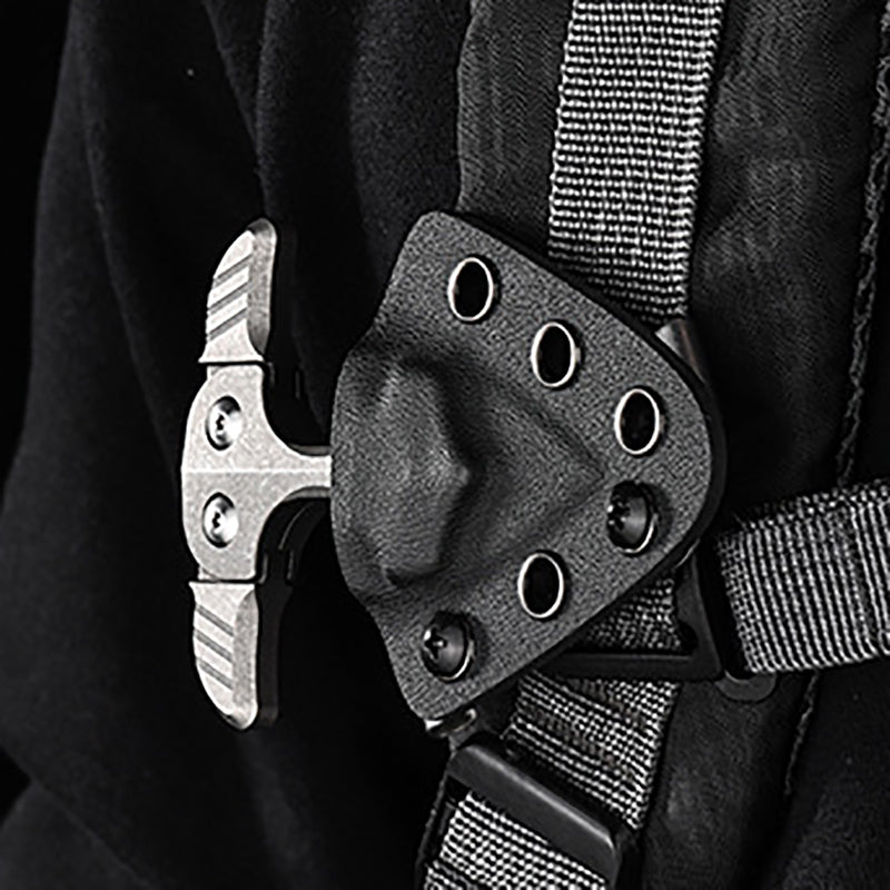 Titanium Alloy Crowbar, Stone Washing Process, Multi-Function Tool With K Sheath, Suitable For Outdoor And EDC