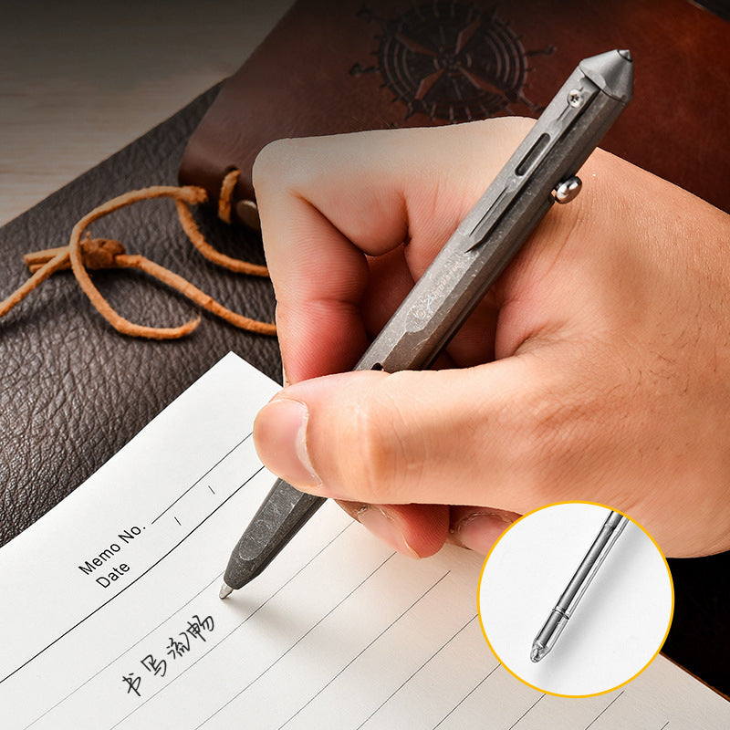 Titanium Alloy Multifunctional Tactical Pen Business Signature Pen (Stone Washing)