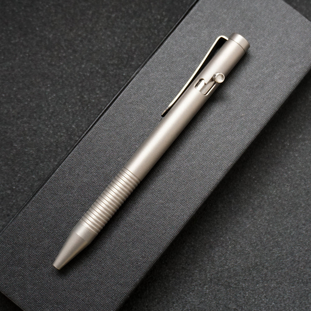 Titanium Bolt Action Pen Writing Pen with G2 black ink Refill ZSB010 Gray