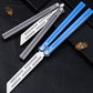 MANCOPE  Aluminum Handle Stainless Steel Blade Balisong Butterfly Trainer Grey HDD-01