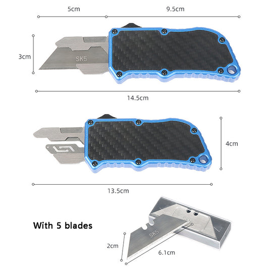 Portable Aluminum Alloy Utility Knife SK5 Carbon Steel Blade Suitable For Daily Cutting