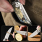 Titanium Alloy Folding Knife M390 Blade Material Outdoor Portable EDC Tool Blue Lightning Type
