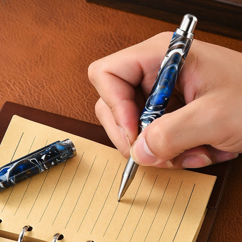 Blue Resin Titanium Alloy Multifunctional Tactical Pen, Portable EDC Massage Signature Pen