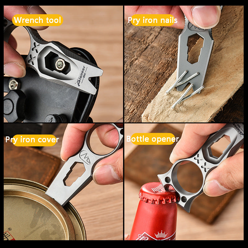 Titanium Alloy Multifunctional Crowbar EDC Tool Bottle Opener Multi-Specification Wrench Portable Trendy Play Ornaments