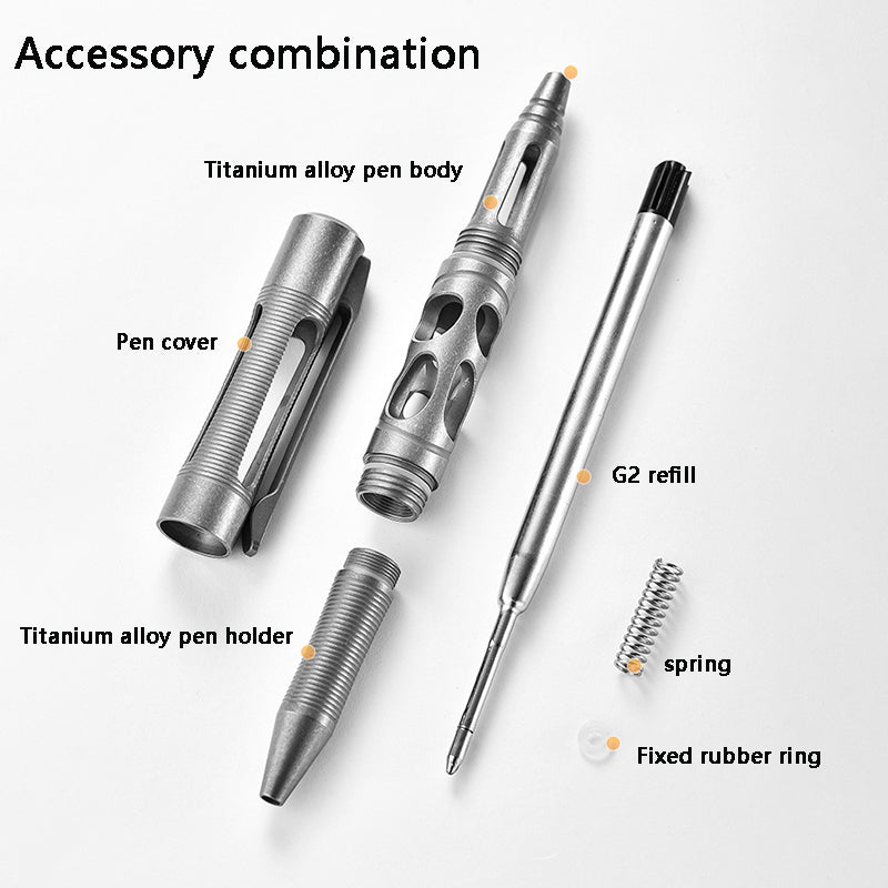 Multifunctional titanium alloy tactical pen, rotary switch, essential for EDC