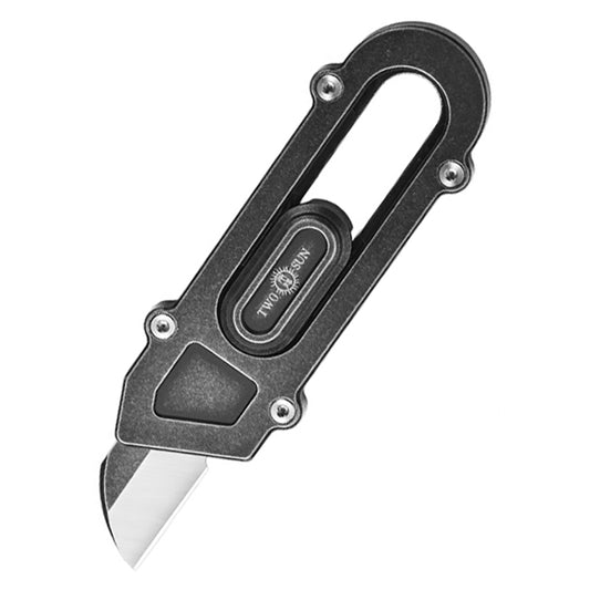 TC4 Titanium Alloy Multifunctional Utility Knife Paper Cutter, Black | EDC & Outdoor Essential