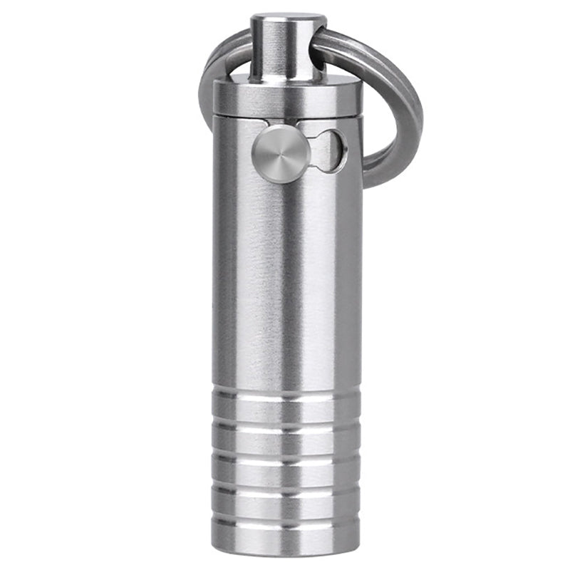 Mini Pure Titanium Waterproof Medicine Box Keychain Pendant