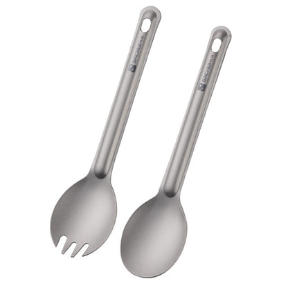 Pure Titanium Fork Spoon Tableware Set Outdoor Camping Spoon