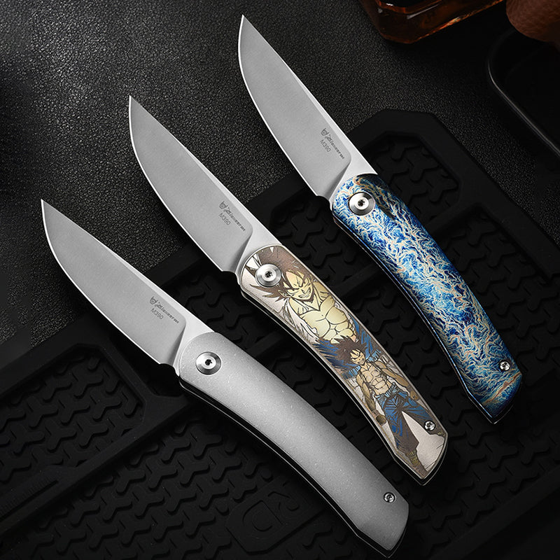 Titanium Alloy Multifunctional Folding Knife - M390 Blade Stone Washing Process Outdoor EDC Tools For Daily Carry