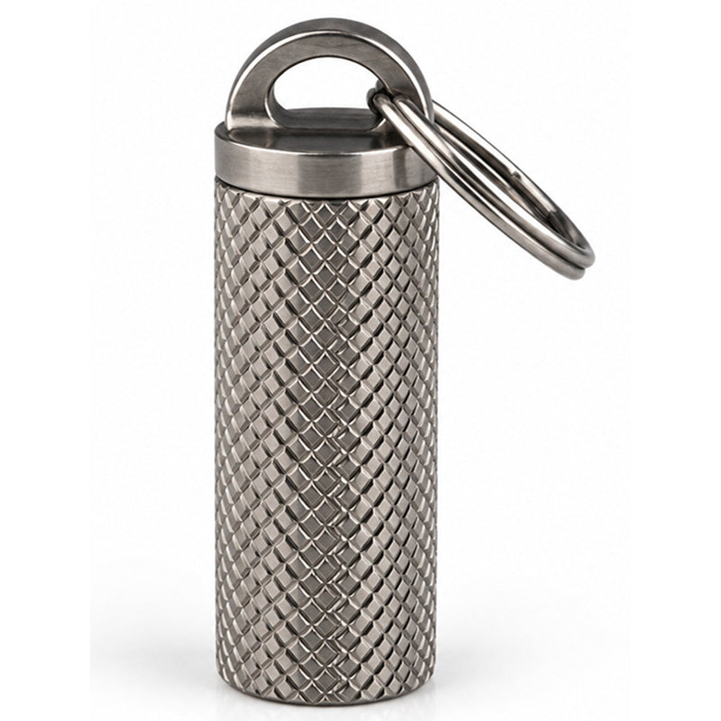 Pure Titanium Mini Medicine Box With Stainless Steel Key Ring, Keychain Pendant