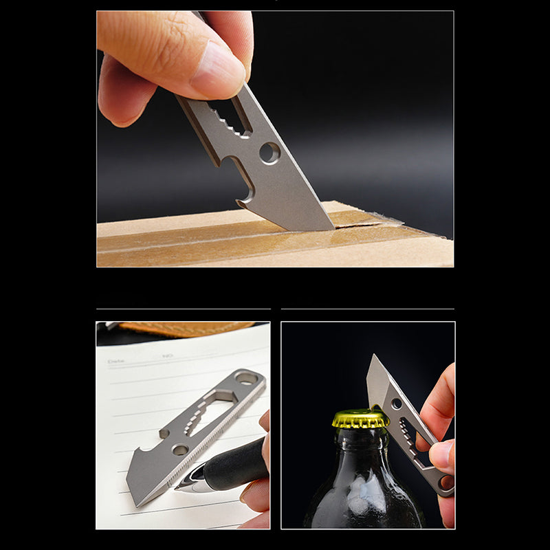 Titanium Alloy Multifunctional Mini Crowbar With Bottle Opener And Hex Wrench