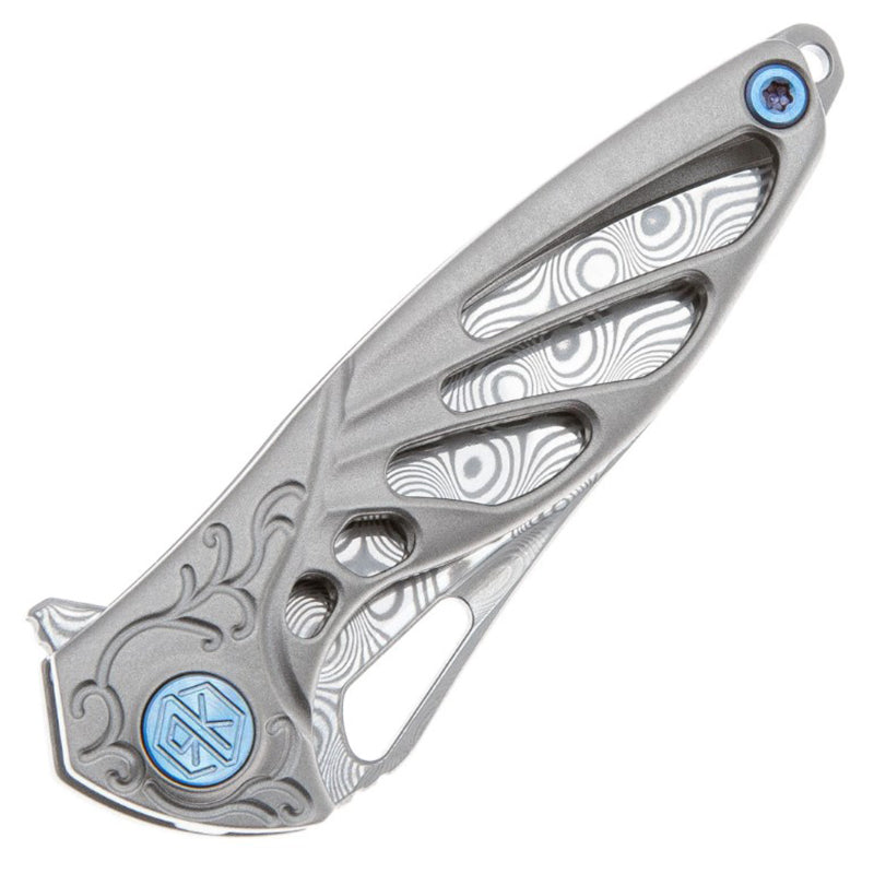 Rikeknife Hummingbird Damascus Steel Mini Titanium Alloy Knife (gray)