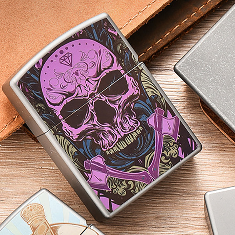 Pink Skull Pattern Titanium Alloy Lighter Creative Exquisite EDC Tool Outdoor Lighter