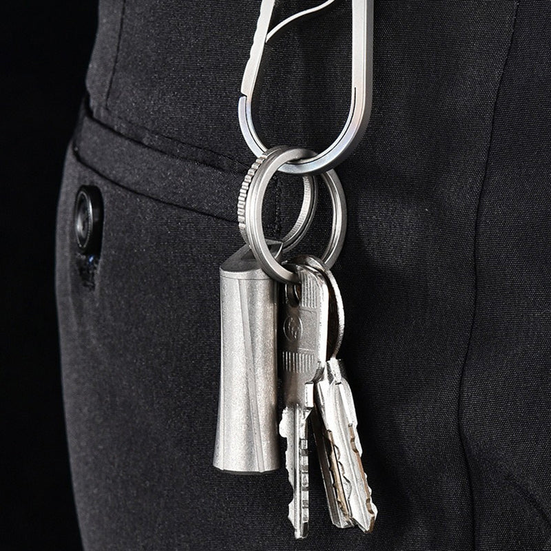 Titanium Alloy Mini Waterproof Medicine Box Moisture-Proof Sealed Cabin Outdoor Portable Storage Medicine Box EDC Portable Storage Bottle