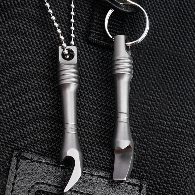 Titanium Alloy Crowbar Key Pendant Mini EDC Tool Portable Bottle Opener