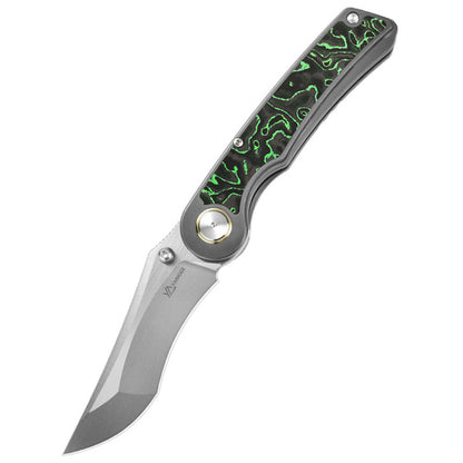 Titanium Alloy Folding Knife S90V Blade Stone Wash Outdoor EDC Tool