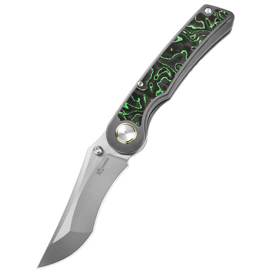 Titanium Alloy Folding Knife S90V Blade Stone Wash Outdoor EDC Tool