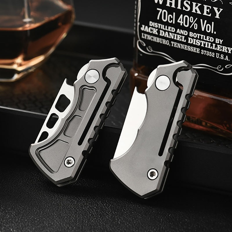 Titanium Alloy Mini Folding Knife 14C28N Blade EDC Outdoor Portable Tool