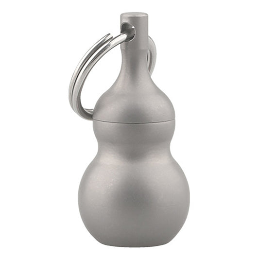 Gourd-Shaped Pure Titanium Small Medicine Box, Outdoor Portable Keychain Pendant