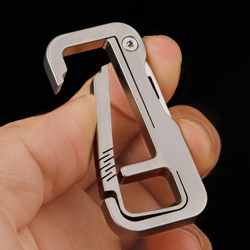 Titanium Alloy Keychain with Knife, EDC Tool, Suitable for Carabiner and Car Keychain Use