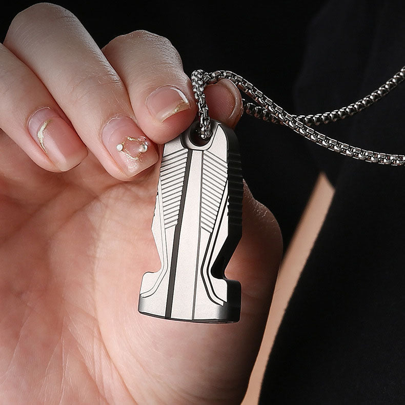 Double-hole titanium alloy whistle, high decibel burst sound, essential for EDC outdoor emergency survival