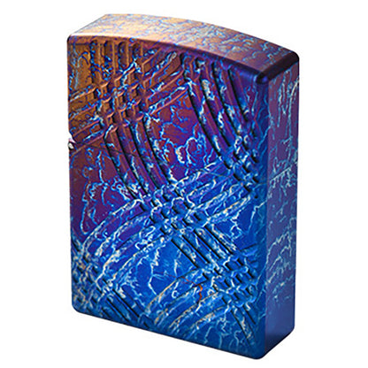 Blue-Purple Titanium Alloy Lighter Case, No Insert Included, EDC Men's Gift