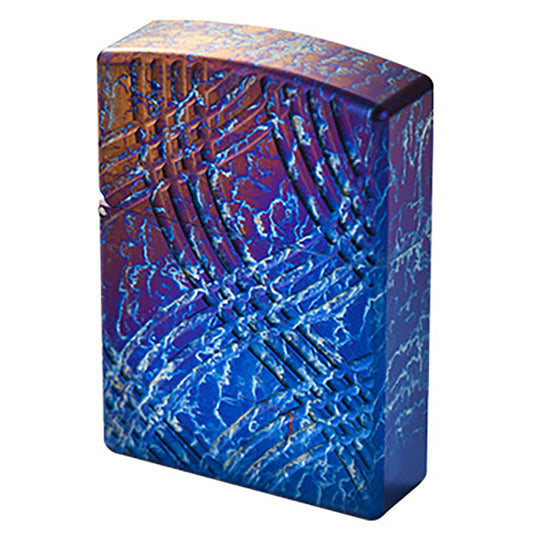 Blue-Purple Titanium Alloy Lighter Case, No Insert Included, EDC Men's Gift