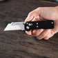 Black G10 Handle Utility Knife with 10 Blades, Suitable for EDC and Outdoor Use