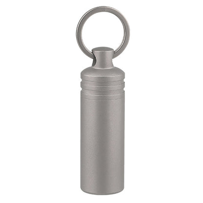 Pure Titanium Small Pill Box With Key Ring, Suitable For Outdoor Travel