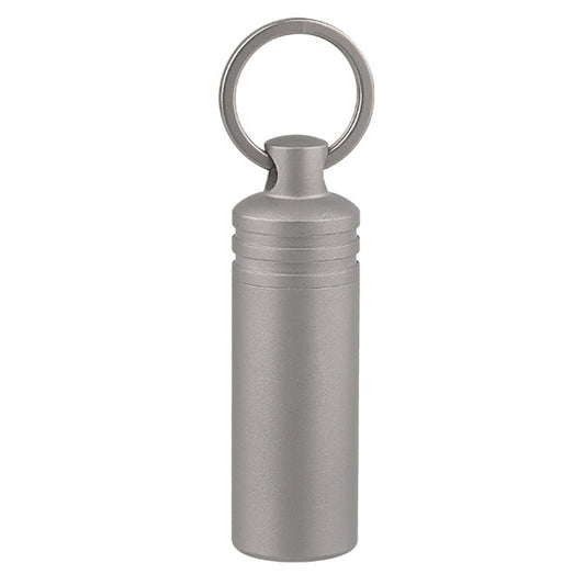 Pure Titanium Small Pill Box With Key Ring, Suitable For Outdoor Travel