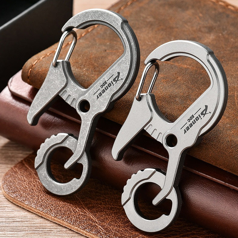 Titanium alloy multifunctional keychain, EDC pendant, with bottle opener